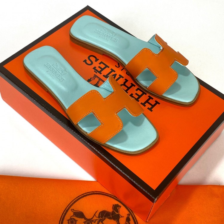 HERMES SANDALS ORAN TERLİK ORANJ TURKUAZ